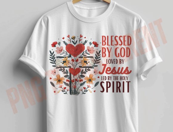 Blessed by God Loved by Jesus Png Graphics & T-Shirt Designs