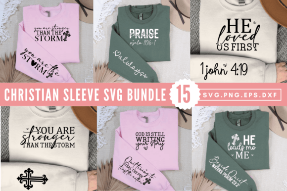 Christian Sleeve Svg Design Bundle: Graphics & T-Shirt Designs