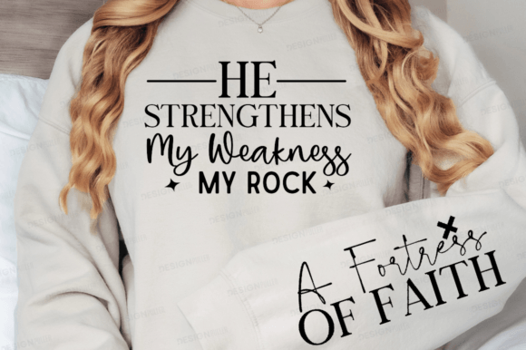 He Strengthens My: Christian Sleeve Graphics & T-Shirt Designs
