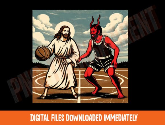 Jesus Crossing Up Satan Basketball Png Review