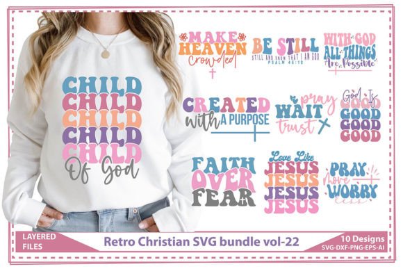 Retro Christian SVG Bundle Vol-22 Graphics