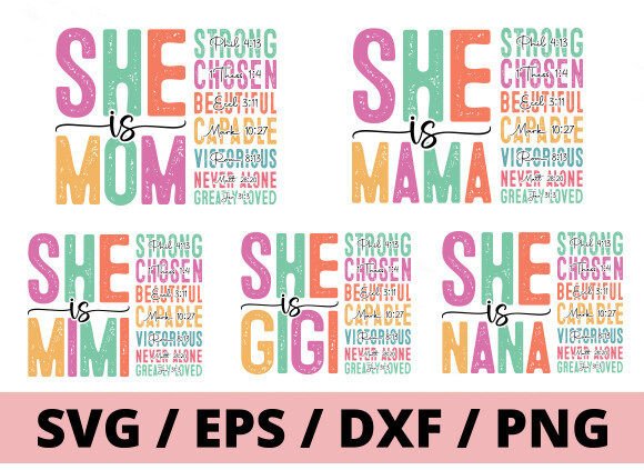 She is Mom Svg Bundle: Christian Graphics & T-Shirt Designs
