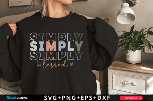 Simply Blessed SVG: Christian T-Shirt Designs & Graphics